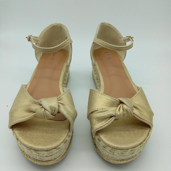 Bamboo Infinity Knot Metallic Platform Espadrille - Picture 3 of 13